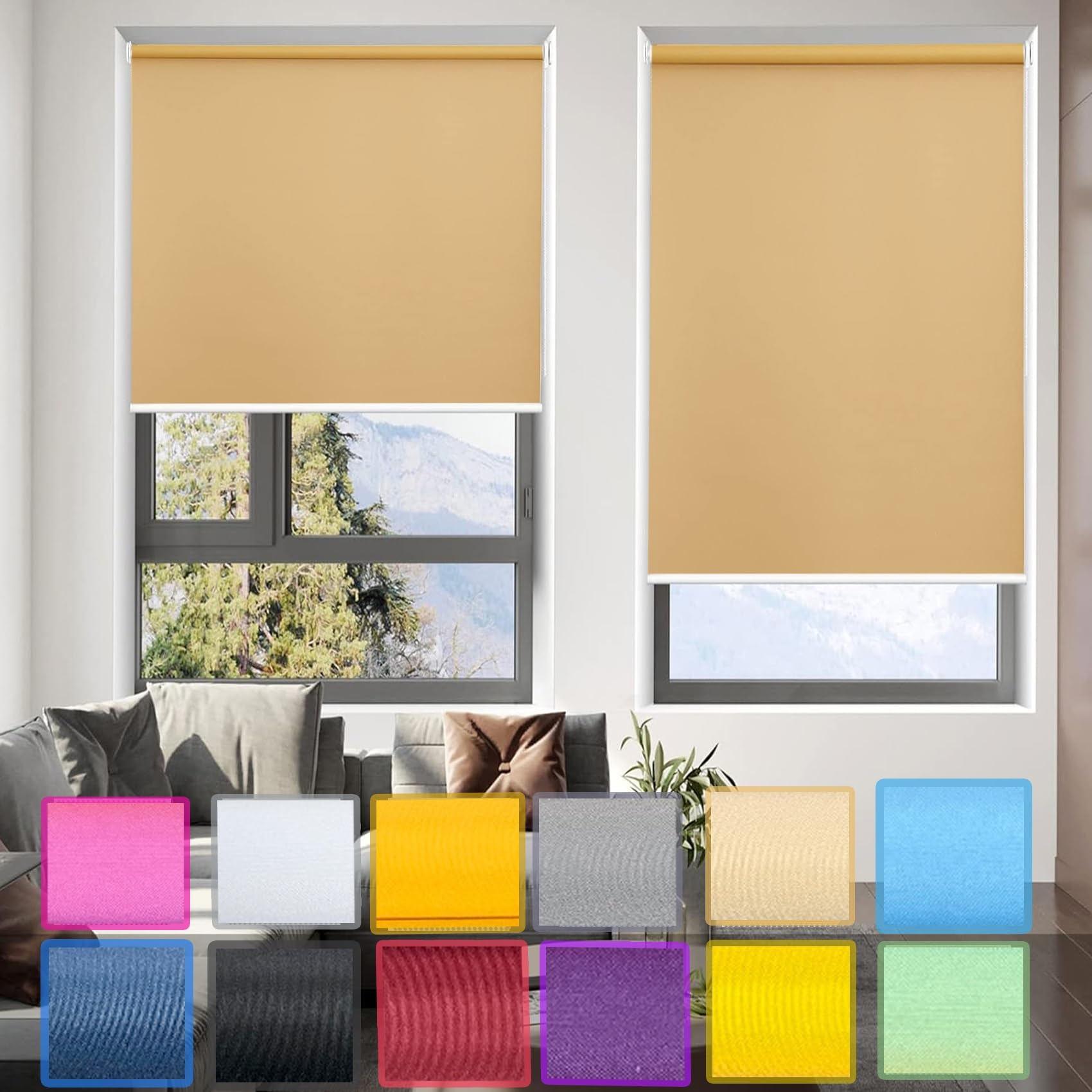 Amazon｜調光 ロールスクリーン カーテン ブラインド 90 x 60 cm 調光
